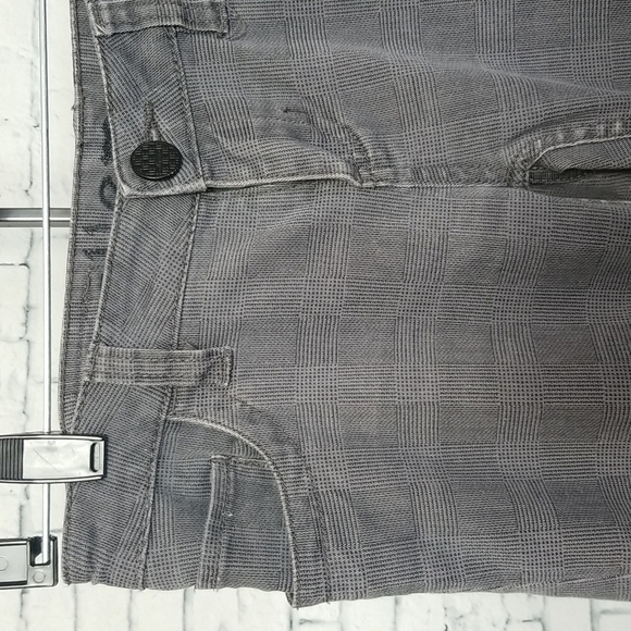 Ellemenno JRS SZ 5 Pants Gray Y2K Glen Check Plaid Zipper Pocket Ankle Length - Picture 3 of 14